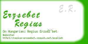 erzsebet regius business card